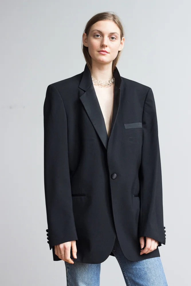 1980s Oversize Lanvin Tuxedo Jacket — Wayward Collection